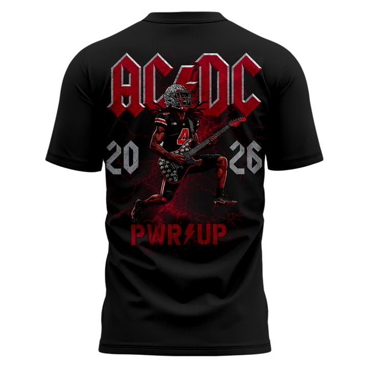 1. AC/DC x Ohio State Buckeyes Football - Power Up Tour 2026 Black T-Shirt