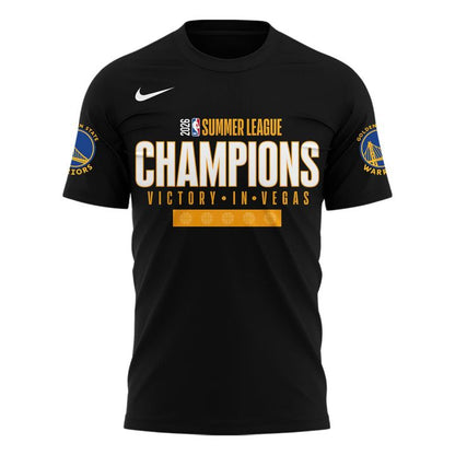 Men's Golden State Warriors Royal Black 2026 Summer League Champions Graphic T-Shirt v2