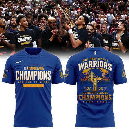 Golden State Warriors 2026 Summer League Champions Blue T-Shirt