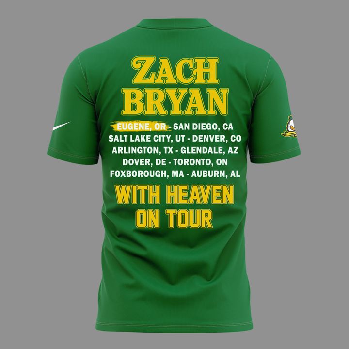 Special Zach Bryan x Oregon Football - With Heaven On Tour 2026 T-Shirt