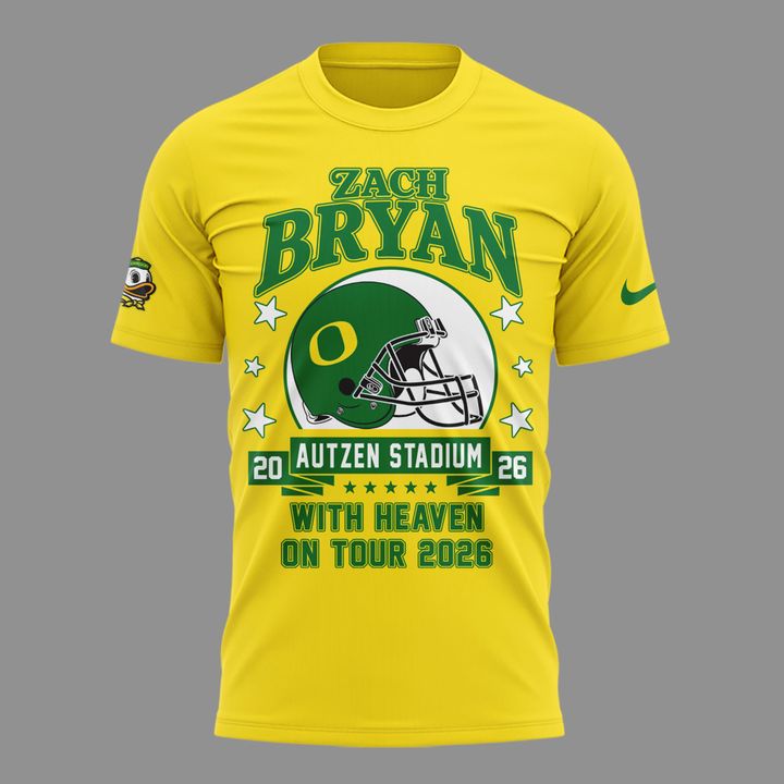 Exclusive Zach Bryan x Oregon Football - With Heaven On Tour 2026 T-Shirt