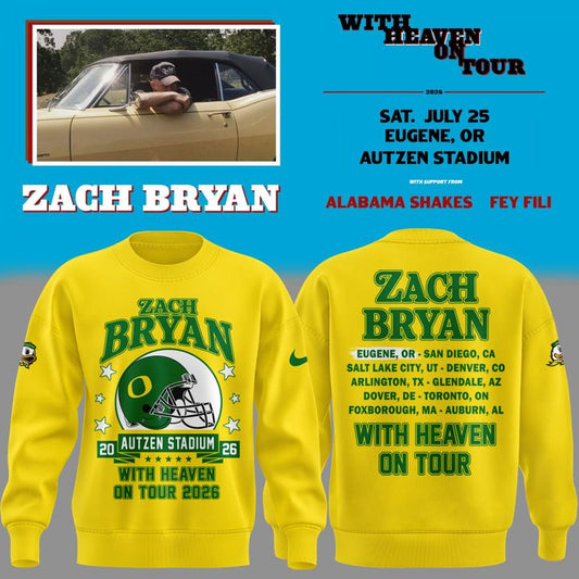 Sweatshirt Zach Bryan x Oregon Football - With Heaven On Tour 2026 Sweatshirt