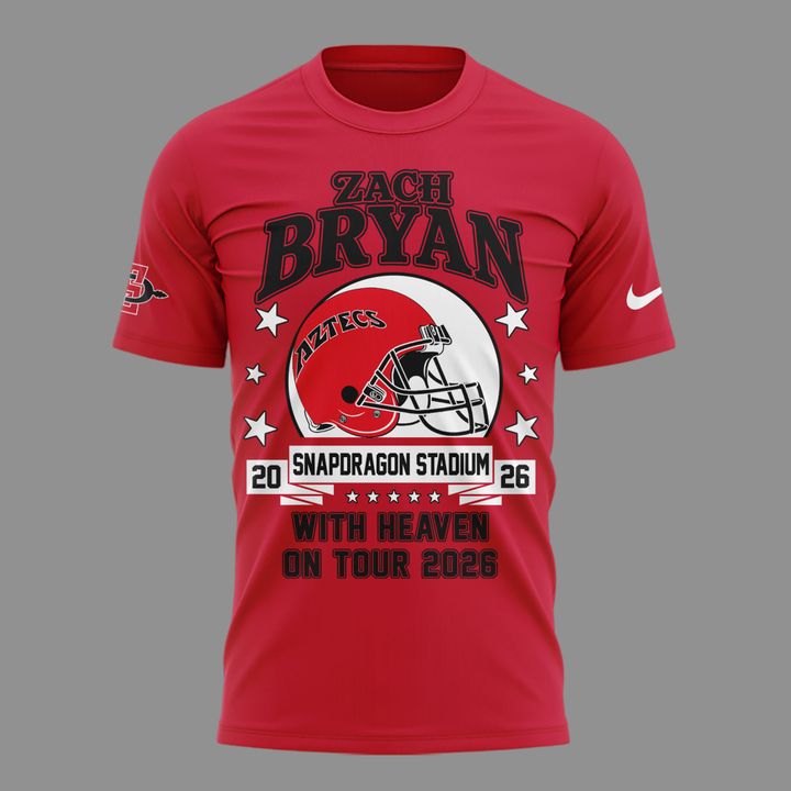 01. Zach Bryan x San Diego State Football - With Heaven On Tour 2026 T-Shirt