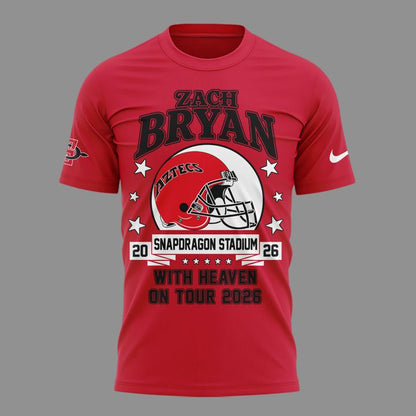 01. Zach Bryan x San Diego State Football - With Heaven On Tour 2026 T-Shirt
