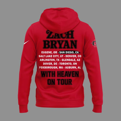 02. New Hoodie Zach Bryan x San Diego State Football - With Heaven On Tour 2026 Hoodie