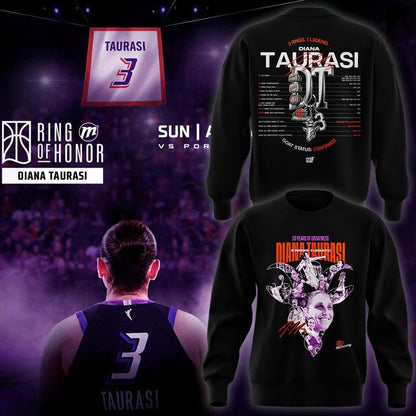 2026 New Diana Taurasi’s Sweatshirt Black Signature Print for Phoenix Mercury fans