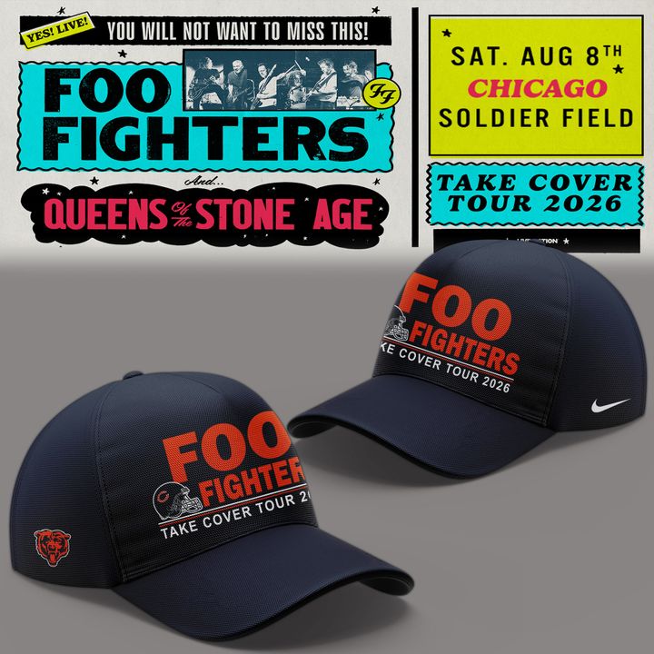 01. Newest Shirt Foo Fighters x Chicago Bears - Take Cover Tour 2026 T-Shirt