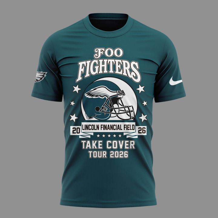 01. Newest Shirt Foo Fighters x Philadelphia Eagles - Take Cover Tour 2026 T-Shirt