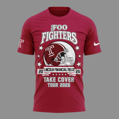 01. Newest Shirt Foo Fighters x Temple Football - Take Cover Tour 2026 T-Shirt