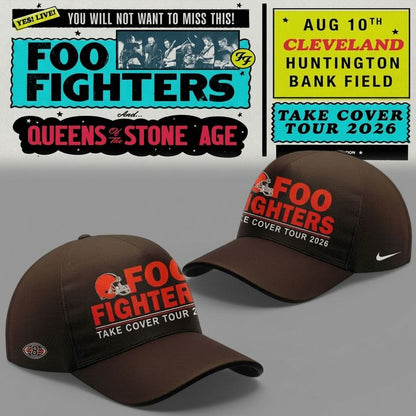 02.43. Exclusive Cleveland Browns x Foo Fighters - Take Cover Tour 2026 Football Jersey