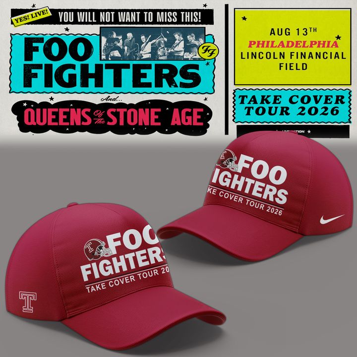 02.34. Perfect Hoodie Foo Fighters x Temple Football - Take Cover Tour 2026 Hoodie