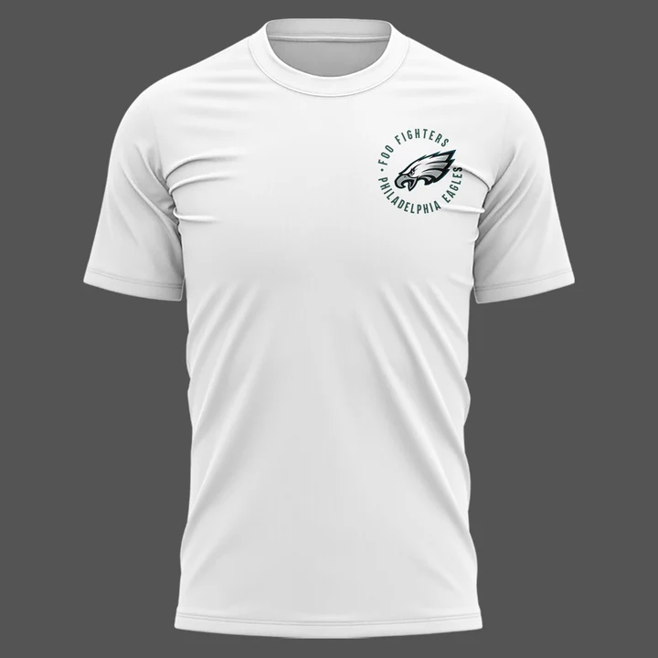 01.06. New White Shirt Foo Fighters x Philadelphia Eagles - Take Cover Tour 2026 T-Shirt