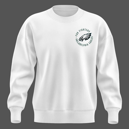 02.47. New White Sweatshirt Foo Fighters x Philadelphia Eagles - Take Cover Tour 2026 Sweatshirt