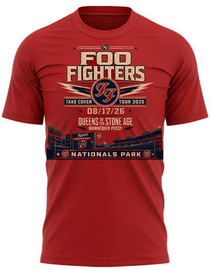 Limited Edition Foo Fighters x Nationals Park – Take Cover Tour 2026 T-Shirt