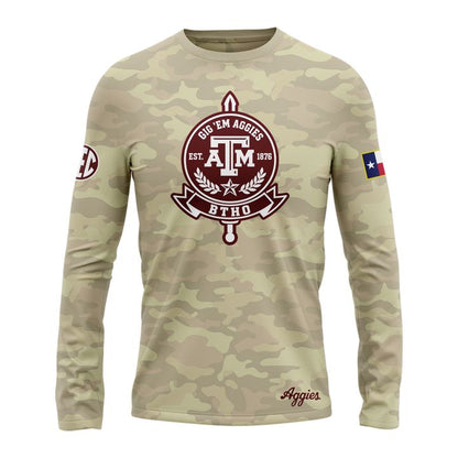 Texas A&M Aggies Honor & Support Camo Long Tee