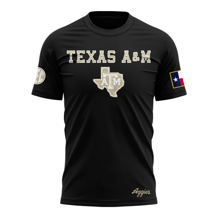 Texas A&M Aggies Honor & Support Camo Logo T-Shirt