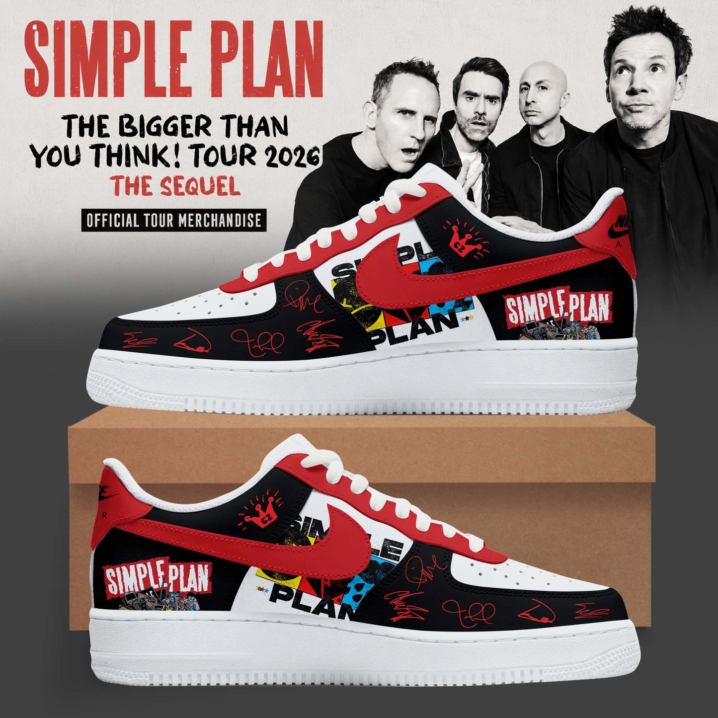 The Bigger Than You Think Tour 2026 Custom 3D Graphic Sneakers – Alternative Rock Edition