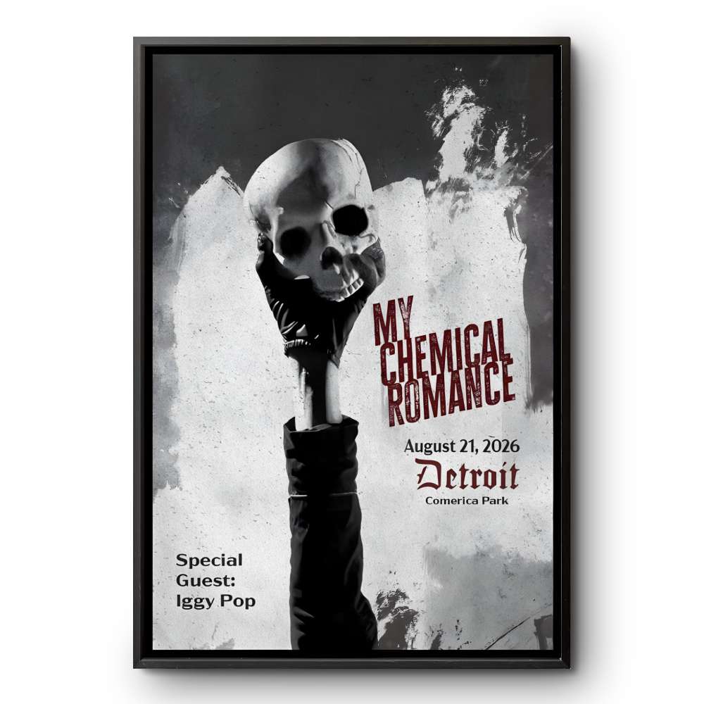 Limited Edition MCR Long Live The Black Parade Tour 2026 At Detroit Poster