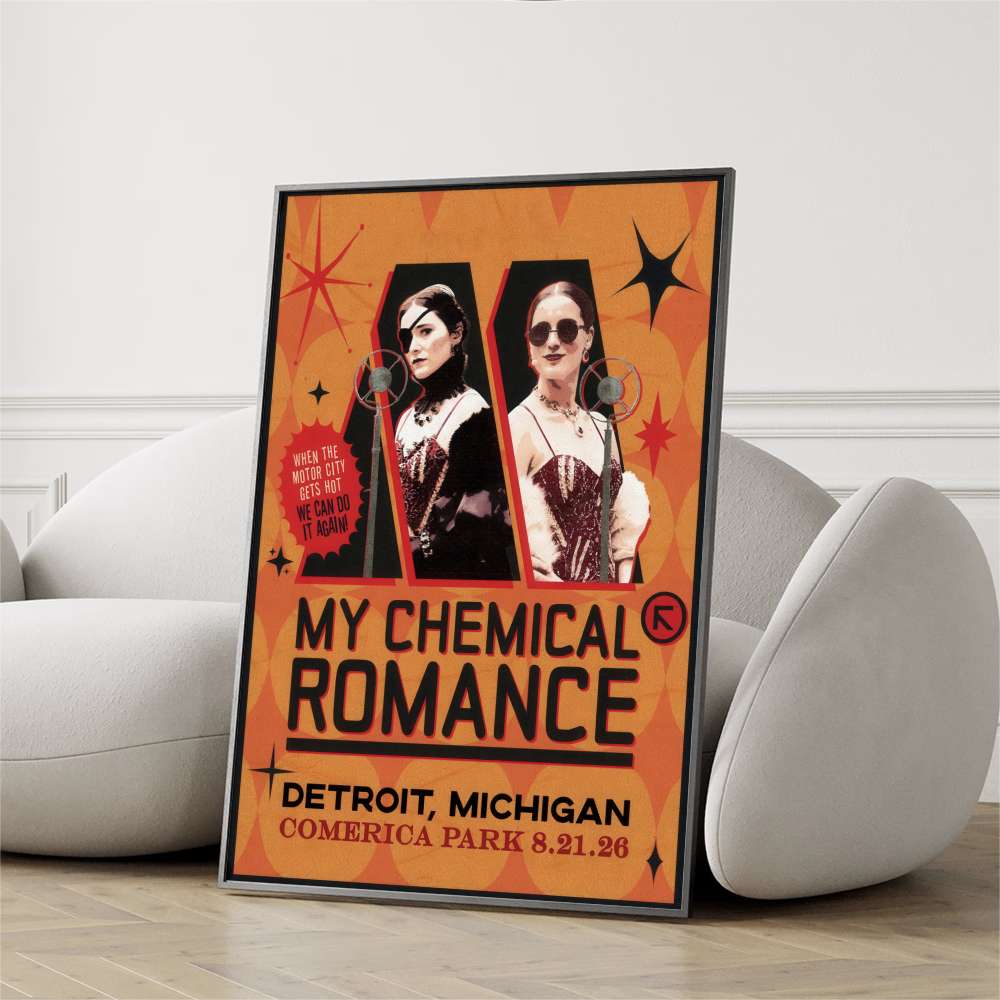 Limited Edition MCR Long Live The Black Parade Tour 2026 At Detroit Poster