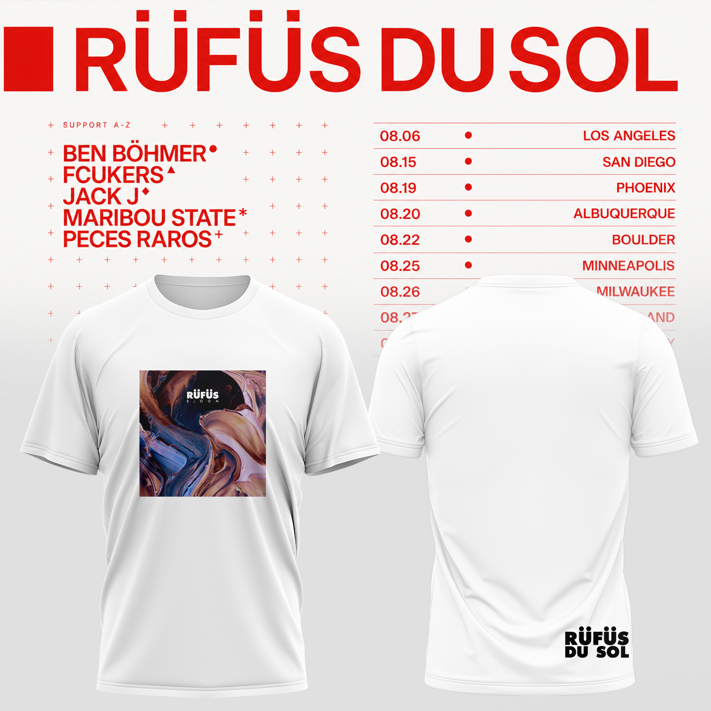 RÜFÜS DU SOL 2026 Tour Merchandise Tshirt
