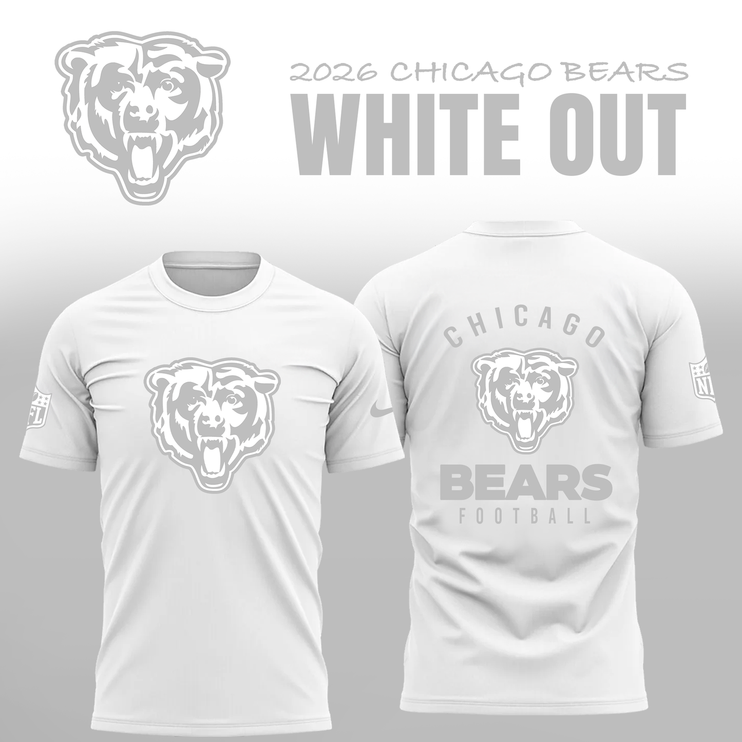 Chicago Bears "White Out 2026" Limited Edition T-Shirt