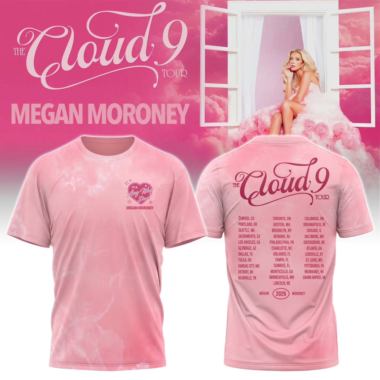The CLOUD 9 Tour Megan Moroney Limited Edition T-shirt