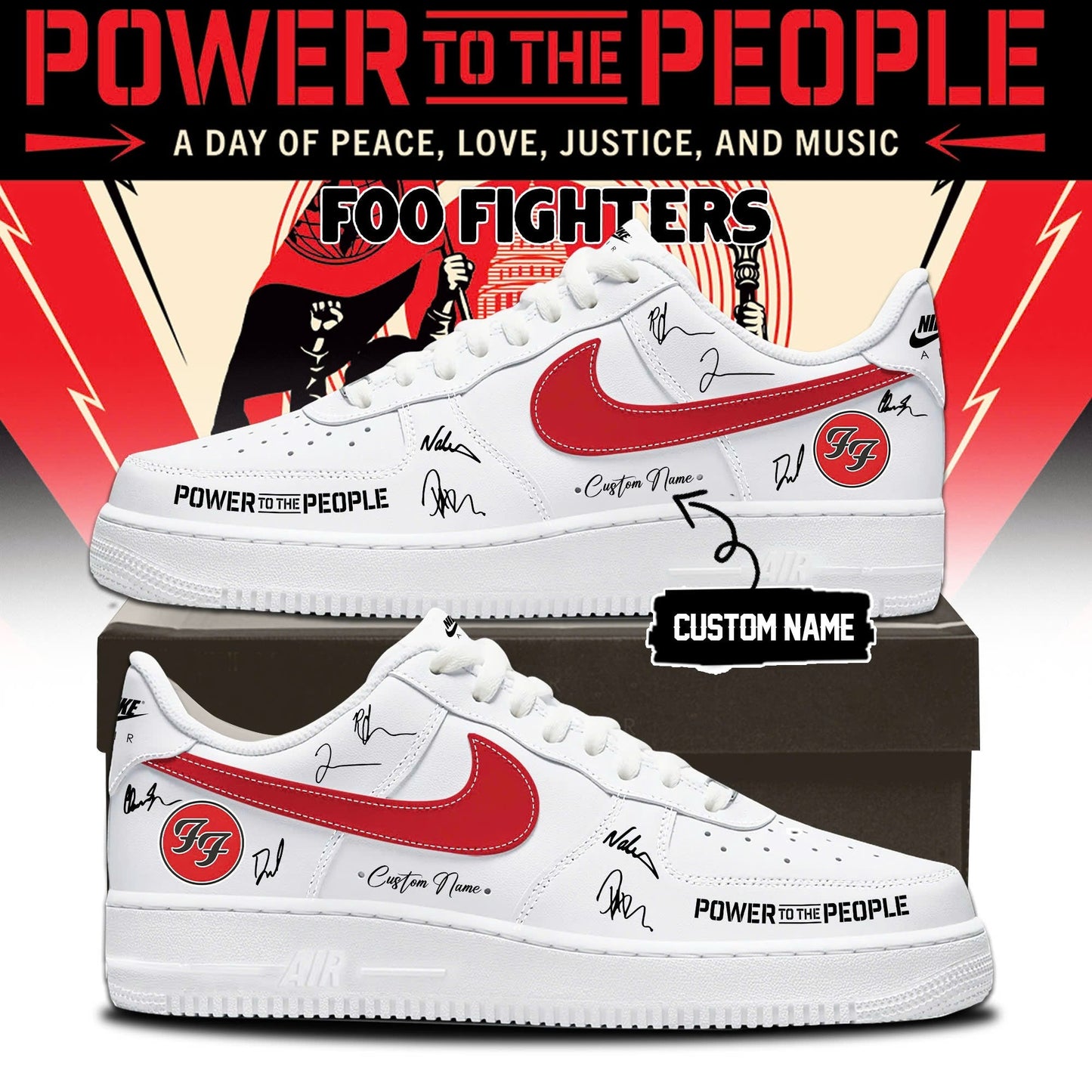 Foo Fighters -“Power to the people”- Limited Edition Signature – Shoes 1