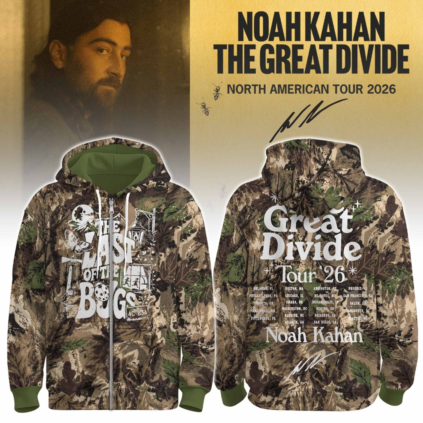 The Great Divide Tour Noah Kahan Limited Edition Zip Hoodie V2